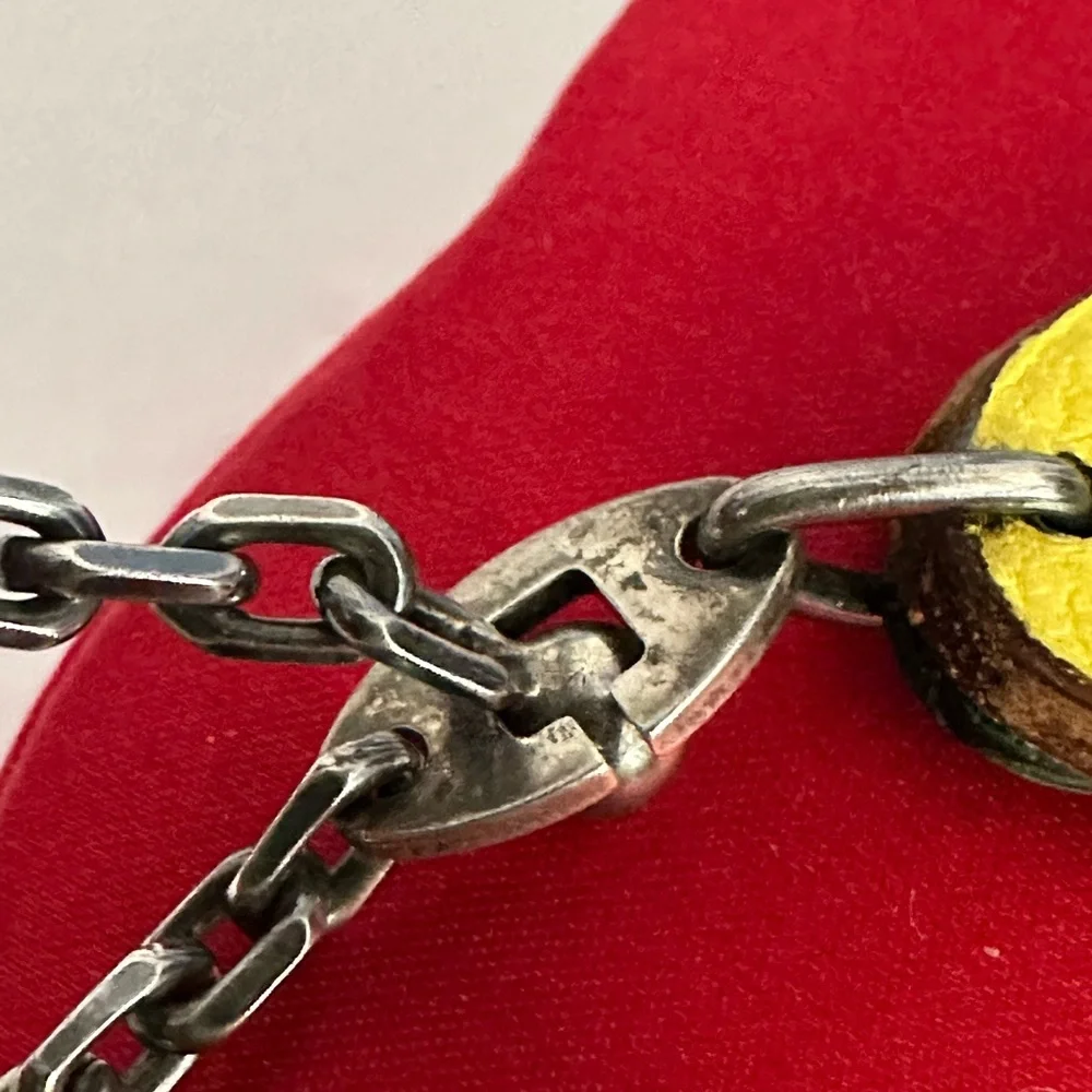 HERMES Lemon Leather Bag Charm Yellow READ - Picture 8 of 16